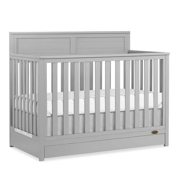 slide 2 of 5, Dream On Me Clover 4-In-1 Modern Island crib With Rounded Spindles - Olive Olive