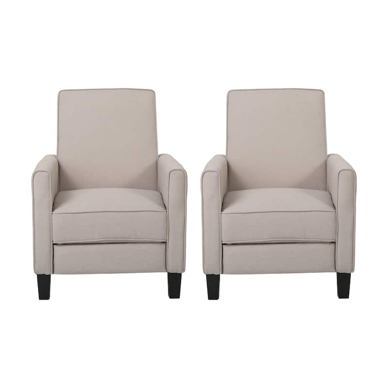 Darvis Recliners (Set of 2) by Christopher Knight Home - Wheat + Dark Brown