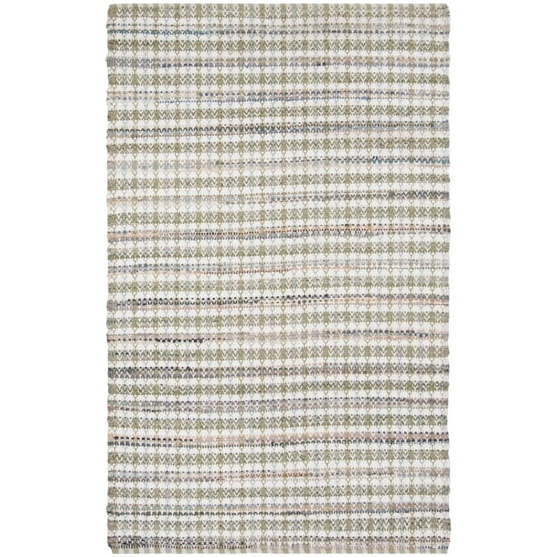 SAFAVIEH Handmade Flatweave Montauk Hermanda Casual Cotton Rug - 5' x 8' - Beige/Multi