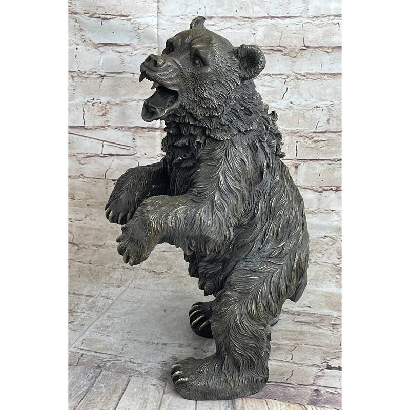 Standing Bear Bronze Metal Statue Sculpture Decor Collectible Figure 17 Inches X 9 Inches