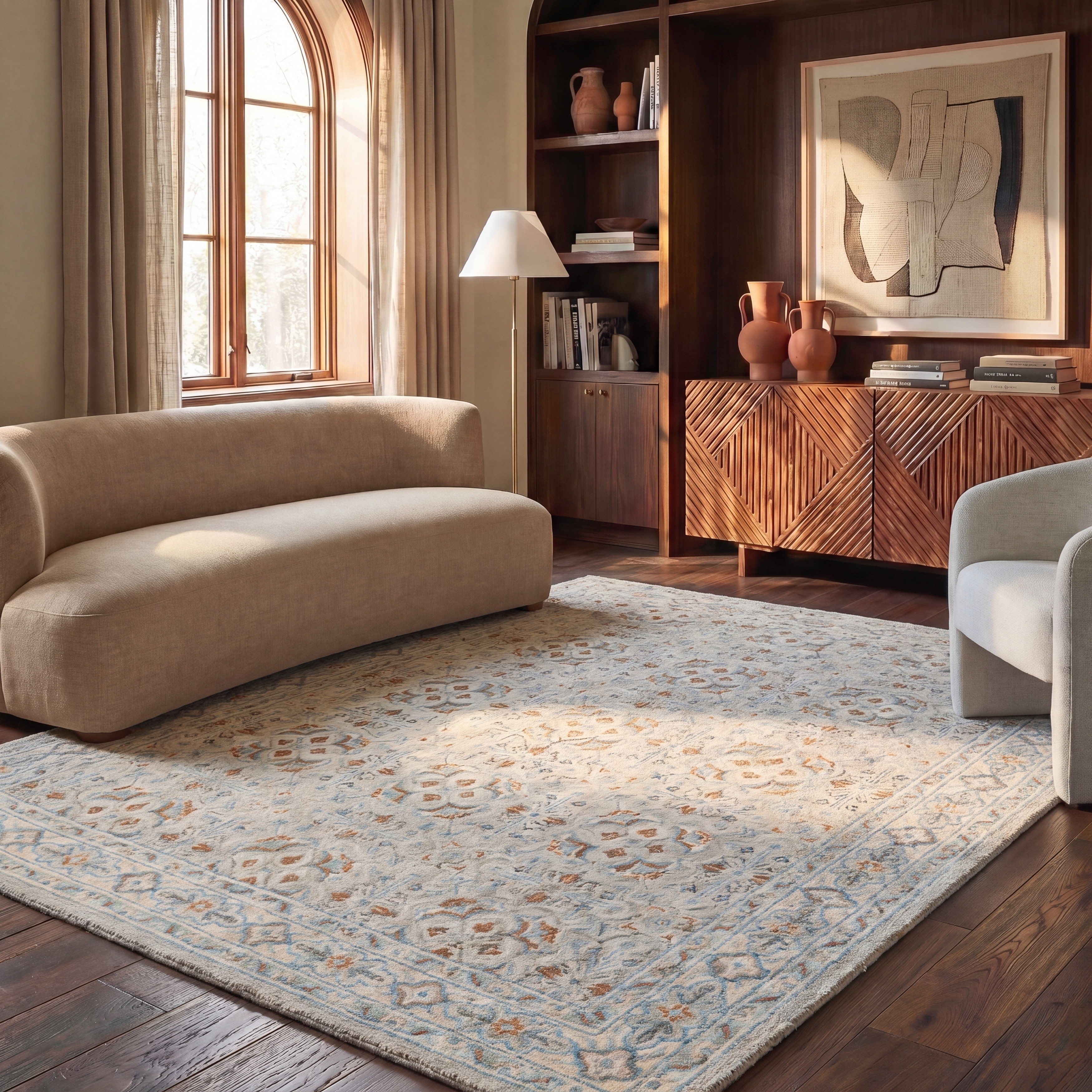 SAFAVIEH Handmade Heritage Damask Traditional Wool Rug