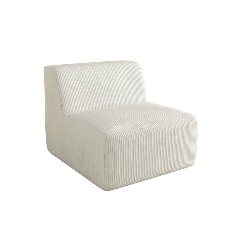 Modern 34" W Upholstered Fully Sponge Molded Armless Accent Chair