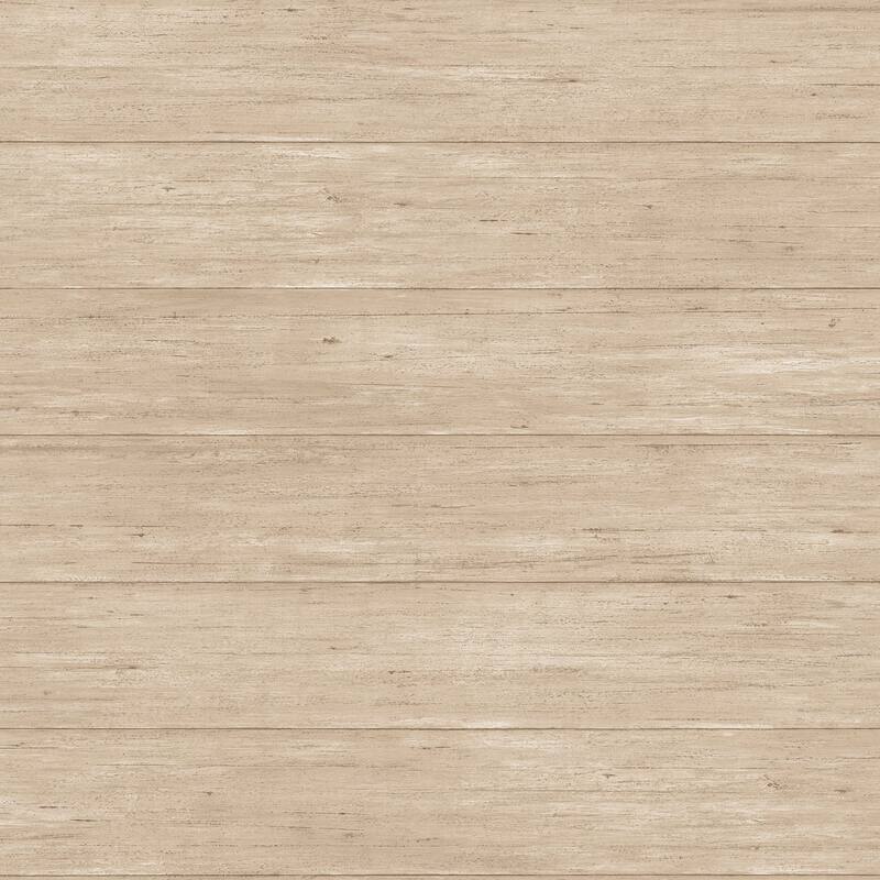 Galerie Wallcoverings Kitchen Shiplap Design Vinyl on Non-woven Matte Wallpaper Roll - 33 feet x 21 inches - Beige