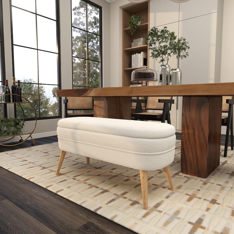 Wood Contemporary Storage Bench - 40 x 16 x 19