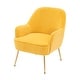 preview thumbnail 5 of 5, Moda Modern Soft Velvet Material Yellow Ergonomics Accent Chair