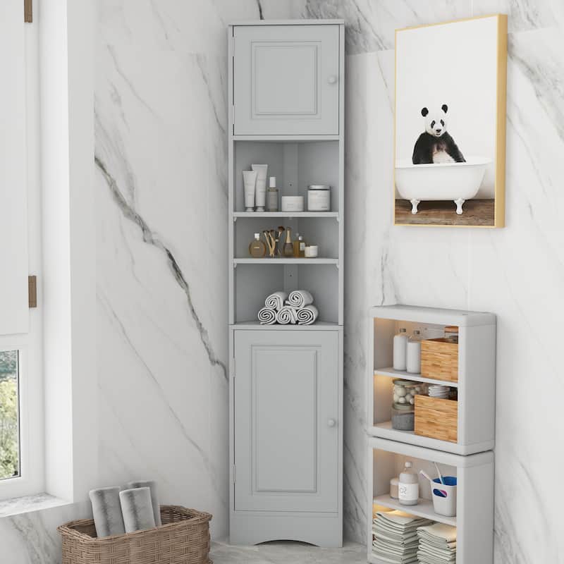 Corner Cabinet Tall Bathroom Storage Cabinet