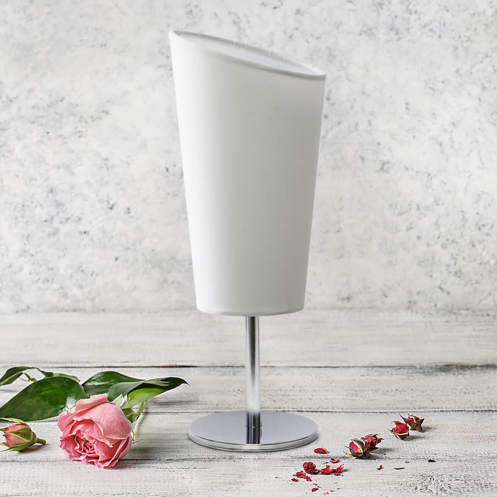 Metal Table Lamp with Slanted Shade - 12.5" - White
