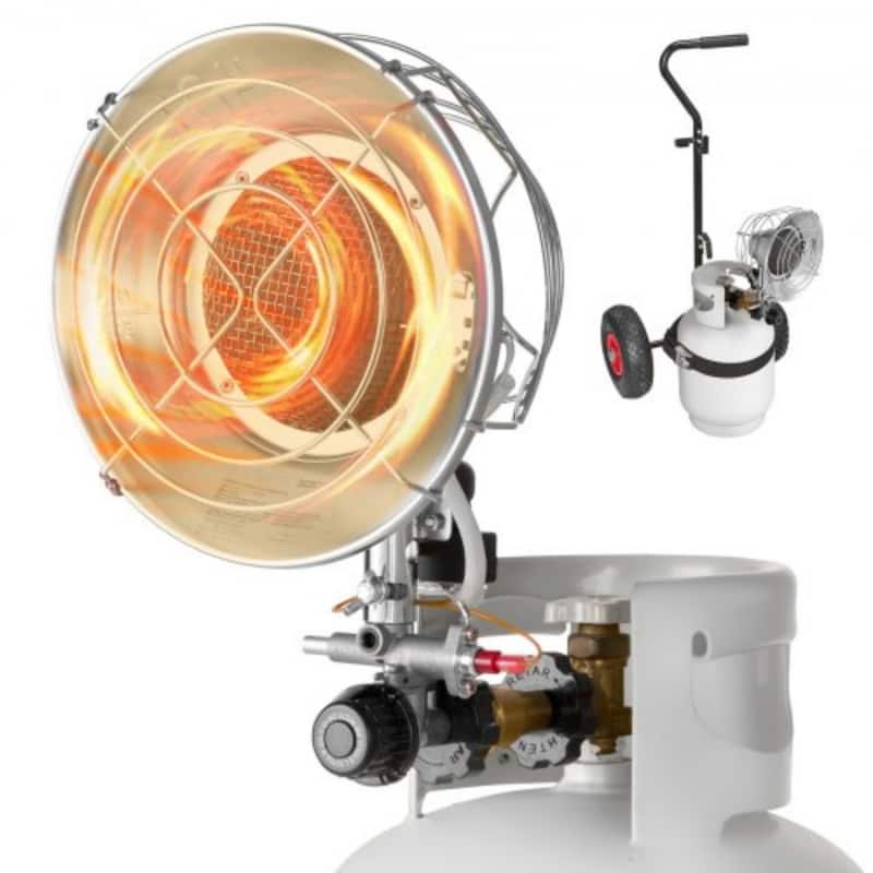 Portable Propane Heater with Rapid Heating and Trolley - 8.66 x 12.80 x 5.71 inches