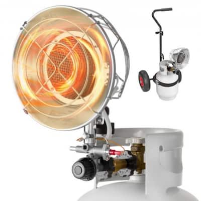 Portable Propane Heater with Rapid Heating and Trolley - 8.66 x 12.80 x 5.71 inches