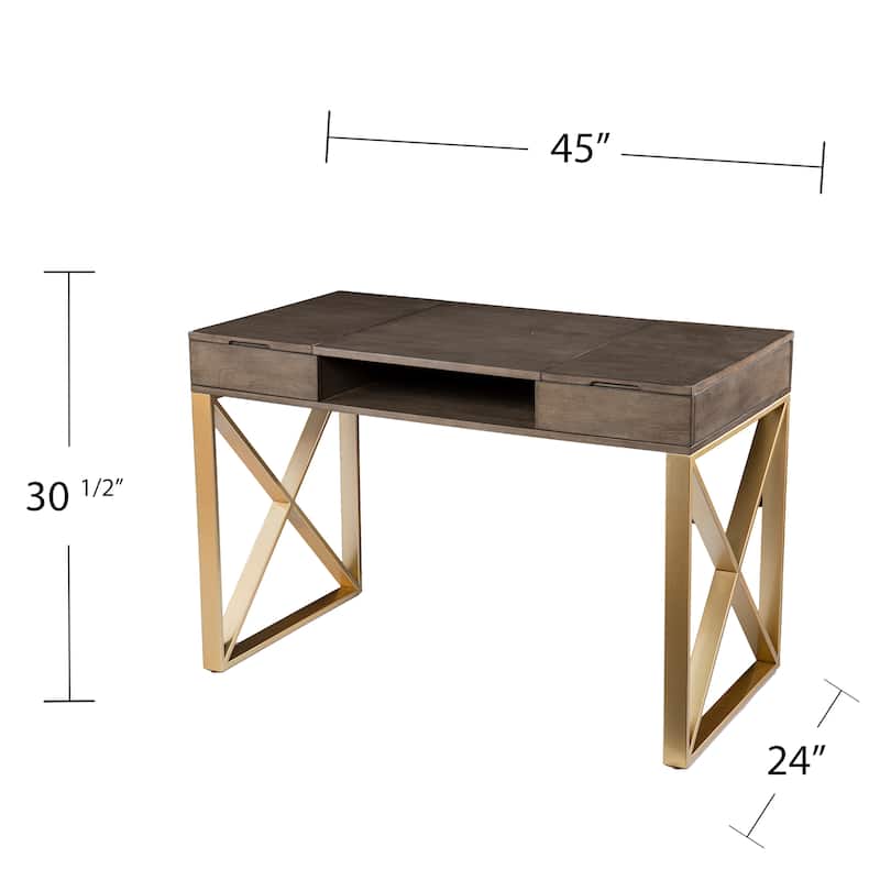 SEI Furniture Barbydell Transitional Gray Wood Desk