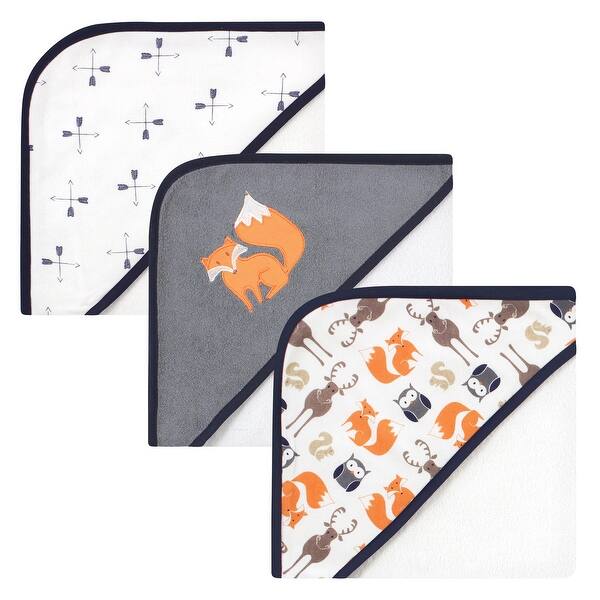 slide 1 of 1, Hudson Baby Infant Boy Cotton Rich Hooded Towels, Orange Fox, One Size - Orange Fox - One Size One Size - Orange Fox