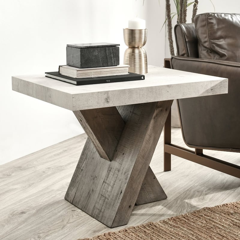 Classic Home Durant End Table - Corsican Grey/Antique White