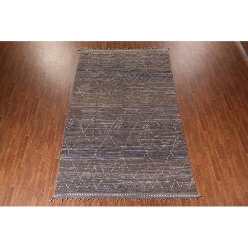 Trellis Moroccan Oriental Area Rug Handmade Wool Carpet - 7'10"x 12'9"