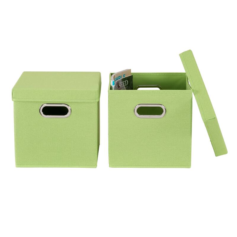 Household Essentials Storage Bins with Lids and Chromed Grommet Handles