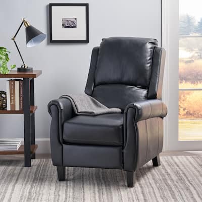 Manual PU Tufted Recliner Chair with Wooden Frame