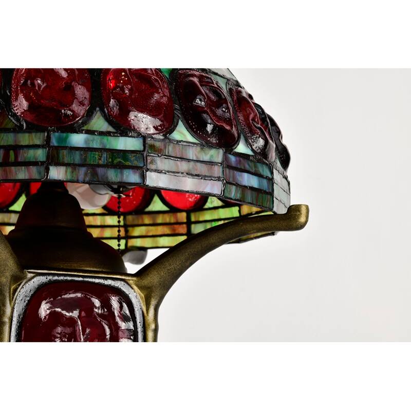 Tiffany-style Mika Turtleback Double-lit Table Lamp (optional colors)