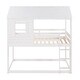 preview thumbnail 3 of 7, Modern Twin Over Twin Bunk Bed Wood Loft Bed with Window, Full-length Guardrail, Ladder Roof