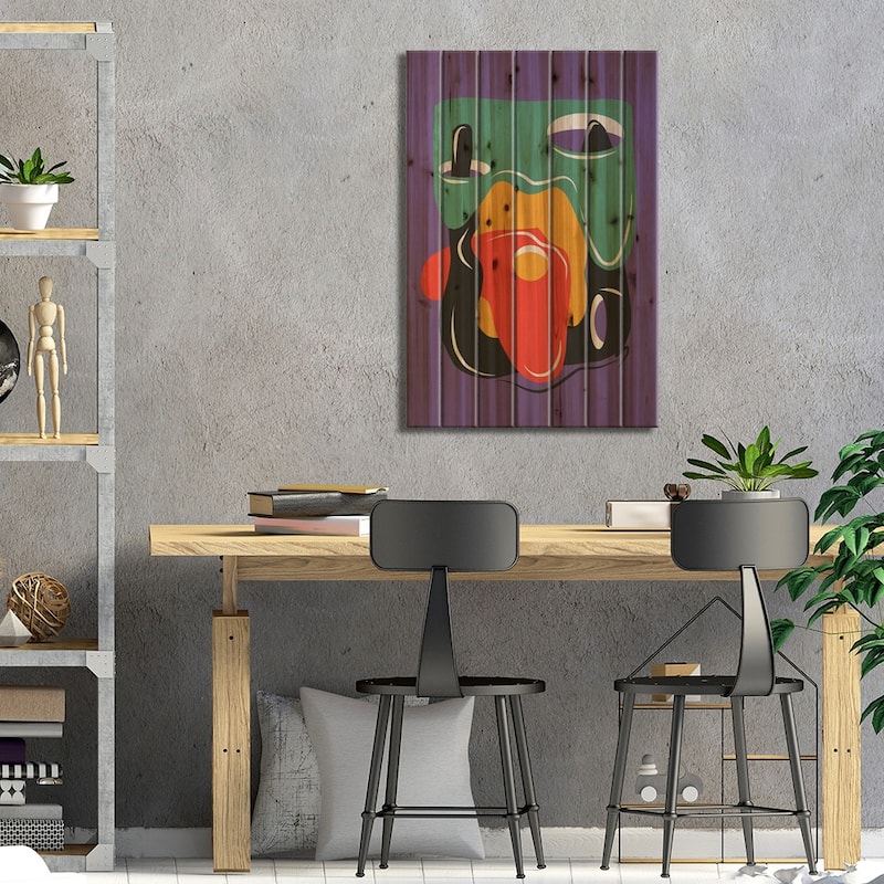 Surreal Liquid Abstract Print On Wood by Little Dean - Multi-Color