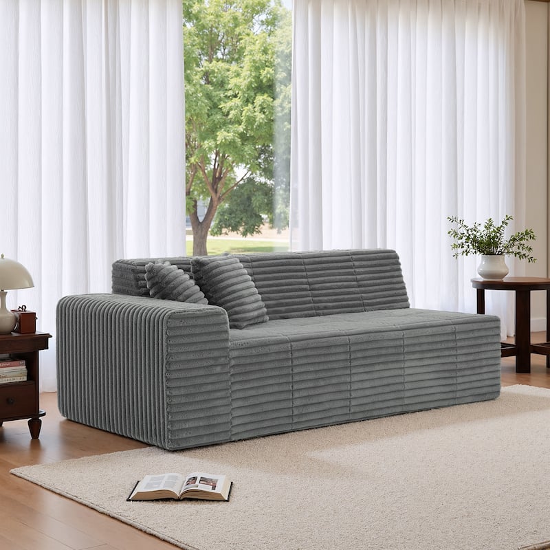 Modern Oversized plush Sofa Bed - Grey
