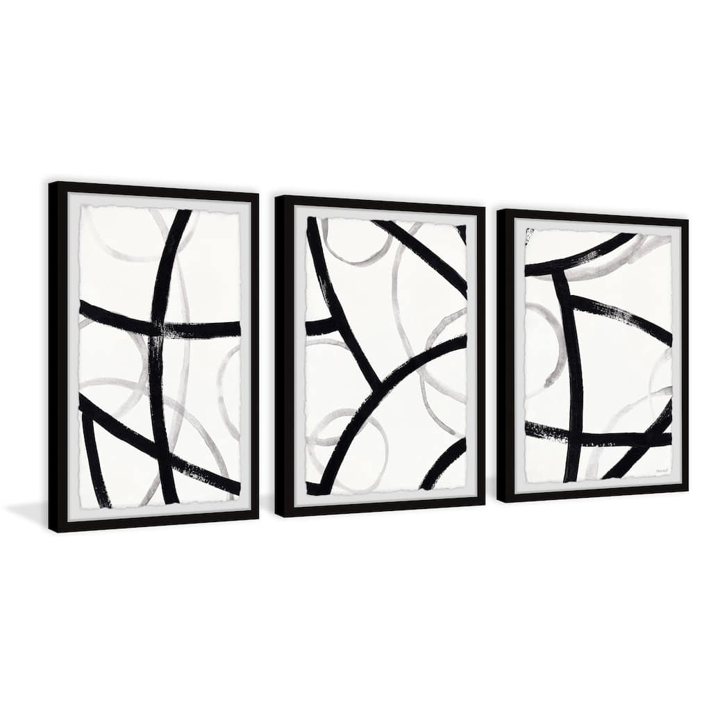 Black and White Patterns Triptych