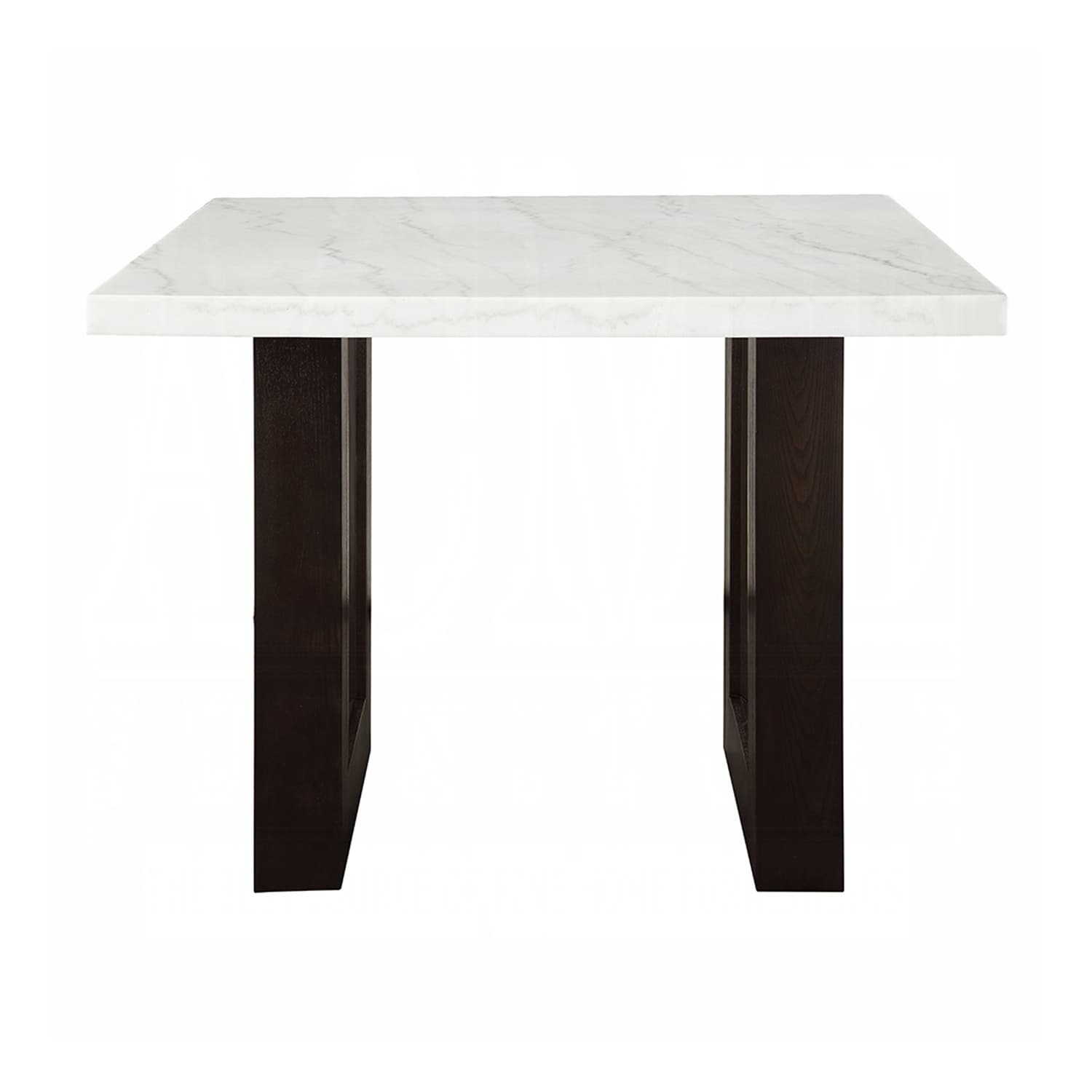 Square Natural Marble Counter Height Table with Double U-Shape
