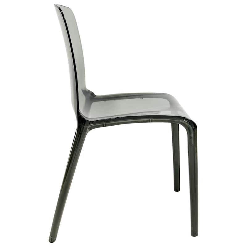 Stackable Acrylic Dining Chair Modern Full Back Transparent Accent Side Chair - Height 32.25", Width 20.5", Depth 21".