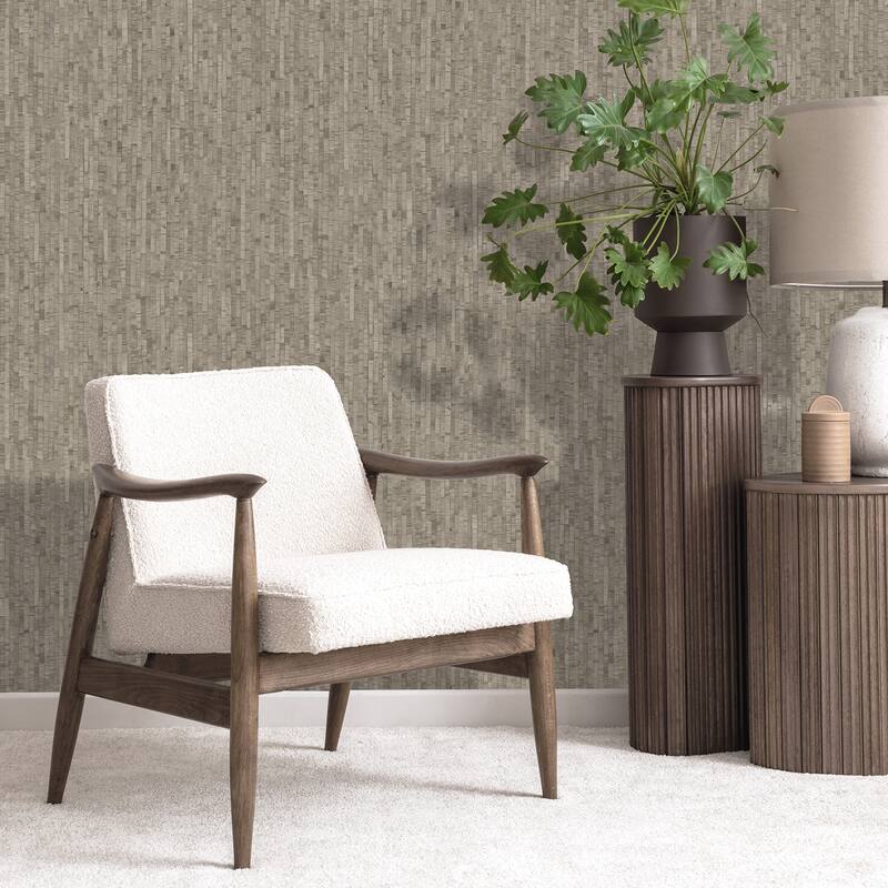 Veer Decor Faux Natural Straw Wallpaper