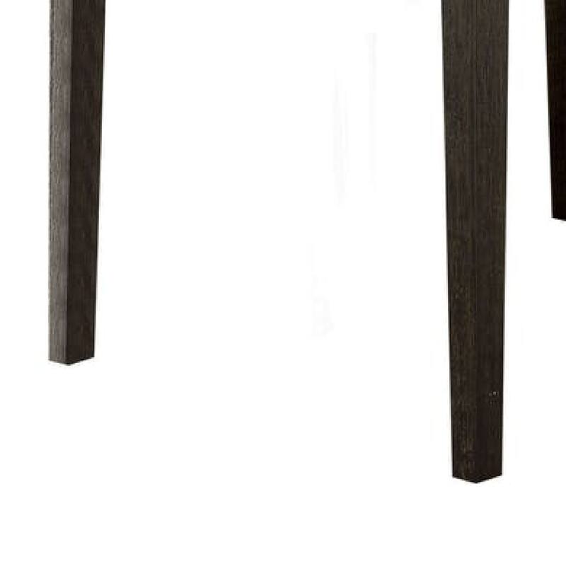 Wooden Counter Height Table With Marble Top, White and Black