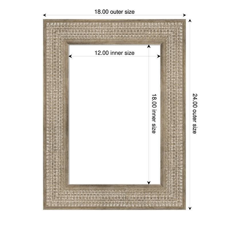 Amanti Art Trellis Gold Framed Dry Erase Magnetic Board - 18 x 24 in - Trellis Silver