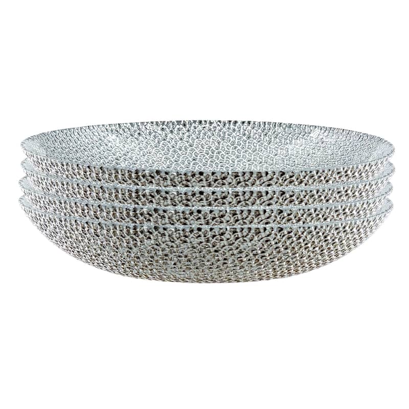 Stylish Glass Soup Plates with Pebble Design Perfect for Serving Soup Salads or Pasta