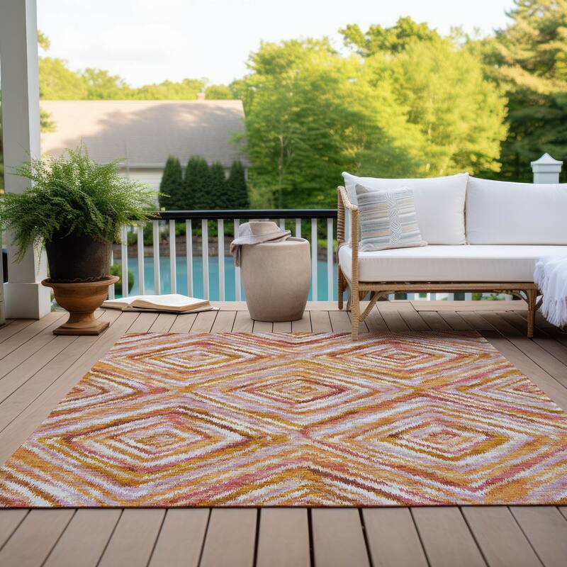 Machine Washable Indoor/ Outdoor Chantille Moroccan Boho Contemporary Rug