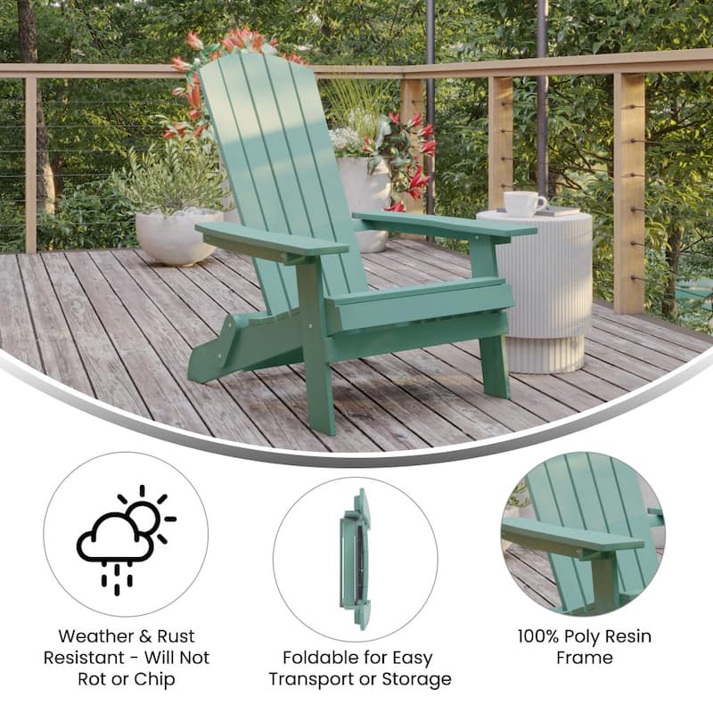 Poly-resin Folding Adirondack Indoor/Outdoor Patio Chair (Set of 4)