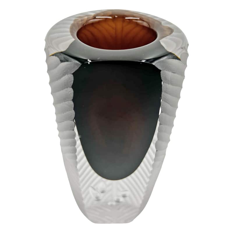 8" High Premium Contemporary Glass Vase for Flowers in Smoke