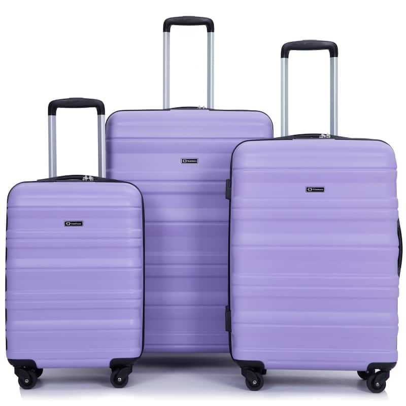 Expandable 3 Piece Luggage Sets PC Lightweight & Durable Suitcase with Two Hooks, Spinner Wheels, TSA Lock, (21/25/29)
