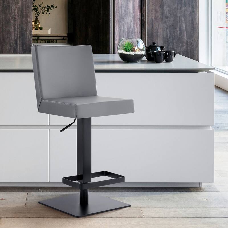 Strick & Bolton Callcott Contemporary Faux Leather and Metal Swivel Bar Stool
