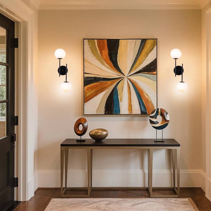 2 Light lights in walls black wall light fixture glass, metal wall lighting