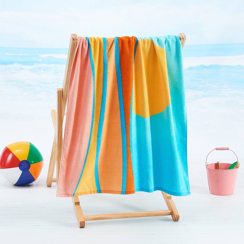 Linery & Co. 100% Cotton Printed Beach Towel for Kids, 30" x 60"