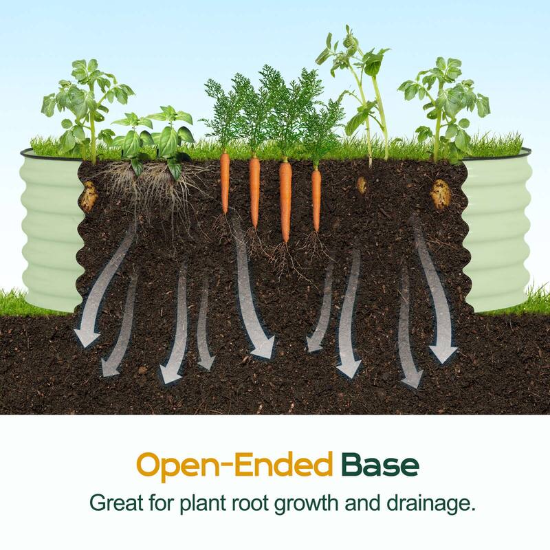 Aoodor 4 in 1 Modular Aluzinc Metal Raised Garden Bed - Outdoor Garden Planter Box for Vegetable, Flower, Herb - N/A