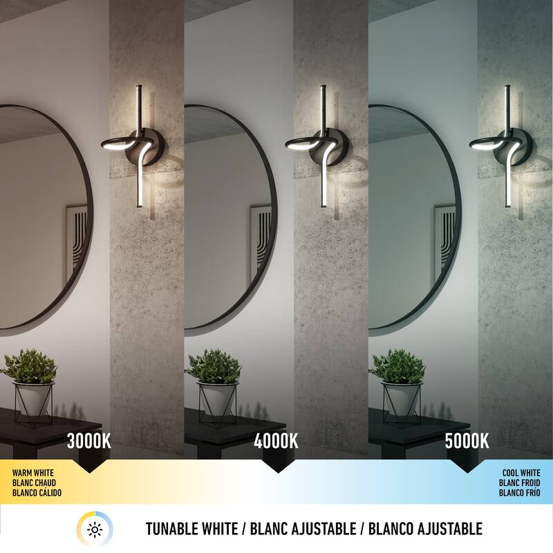 Artika Swirl LED Wall Sconce & Outdoor Light, Black