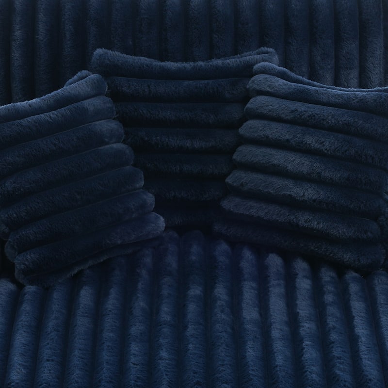 Modern Upgraded Plush Fabric Sofa Chaise Lounge with Pillows