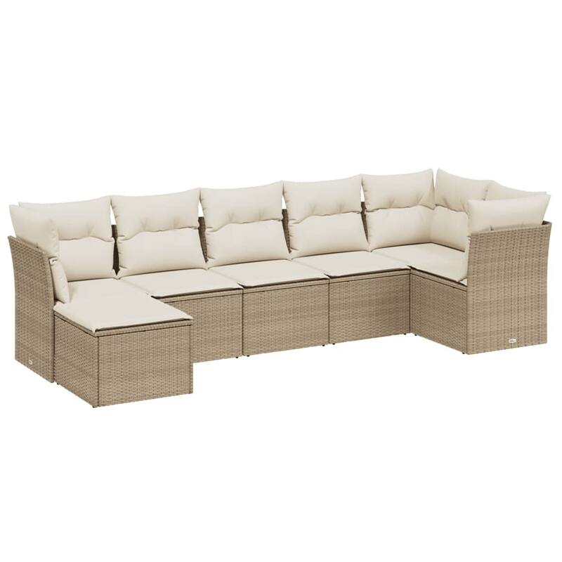 vidaXL Garden Sofa Set Beige/Black/Brown/Grey