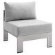 preview thumbnail 11 of 21, Shore Sunbrella Outdoor Patio Aluminum 9 Piece Sectional Sofa Set