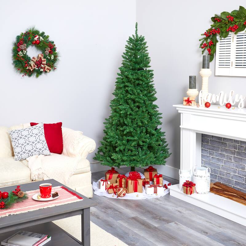 6.5ft Prelit Christmas Tree - Festive Fir Artificial Holiday Decor with Bendable Branches & Clear Lights - Green - 72