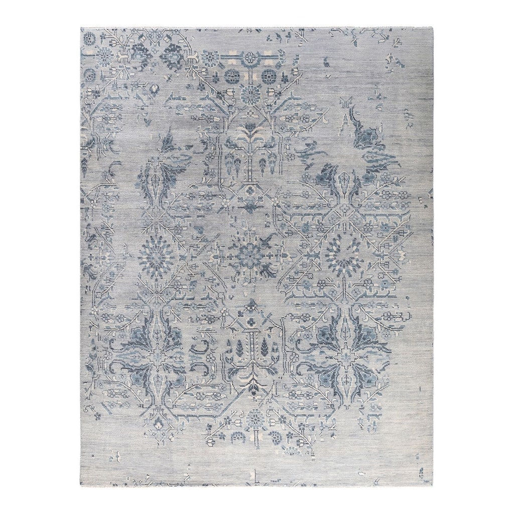 Modern One-of-a-Kind Handmade Area Rug - Gray, 7' 10" x 10' 0" - 7' 10" x 10' 0"