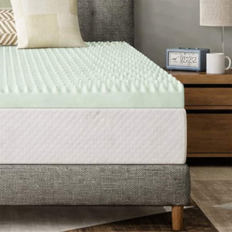 High Density Convoluted Egg Shell Breathable Foam Topper, Adds Comfort to Mattress