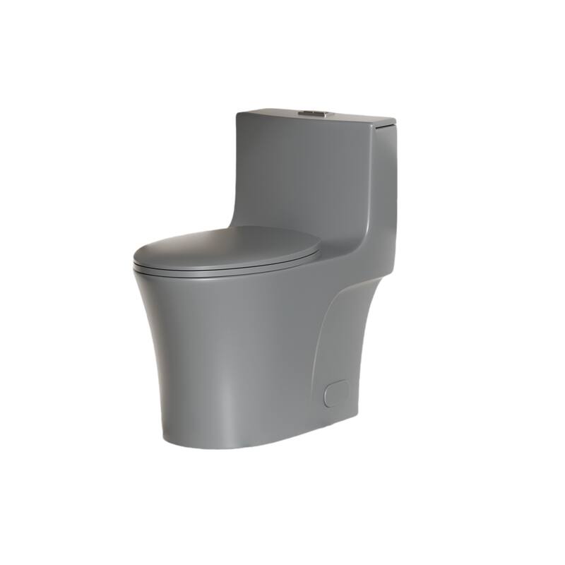 1.1/1.6 GPF Tornado Flush One-Piece Toilet Elongated,Soft Closing Seat, Button on Tank top,Chair Seat ADA Height 17"