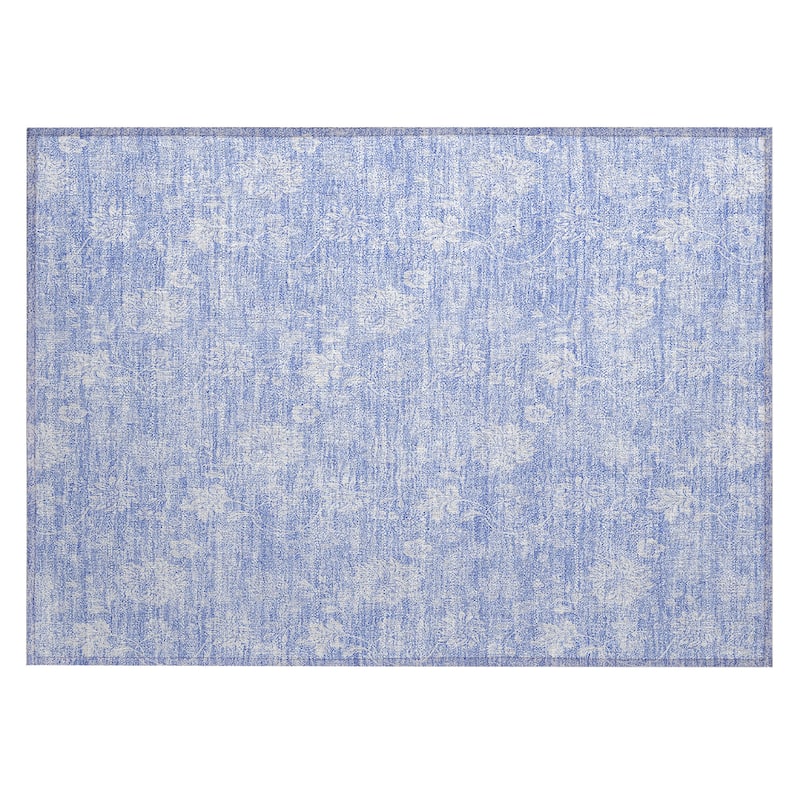 Machine Washable Indoor/ Outdoor Chantille Casual Floral Farmhouse Rug
