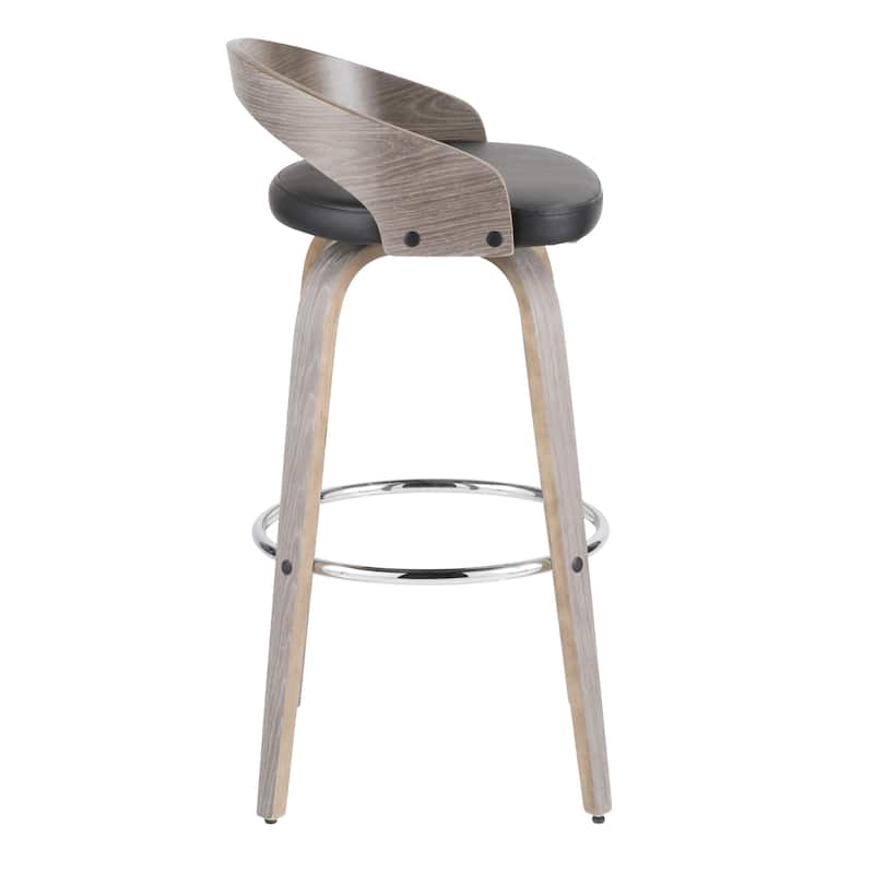 Carson Carrington Stavanger 30" Fixed-Height Bar Stool with Bent Wood Legs & Round Footrest (Set of 2)