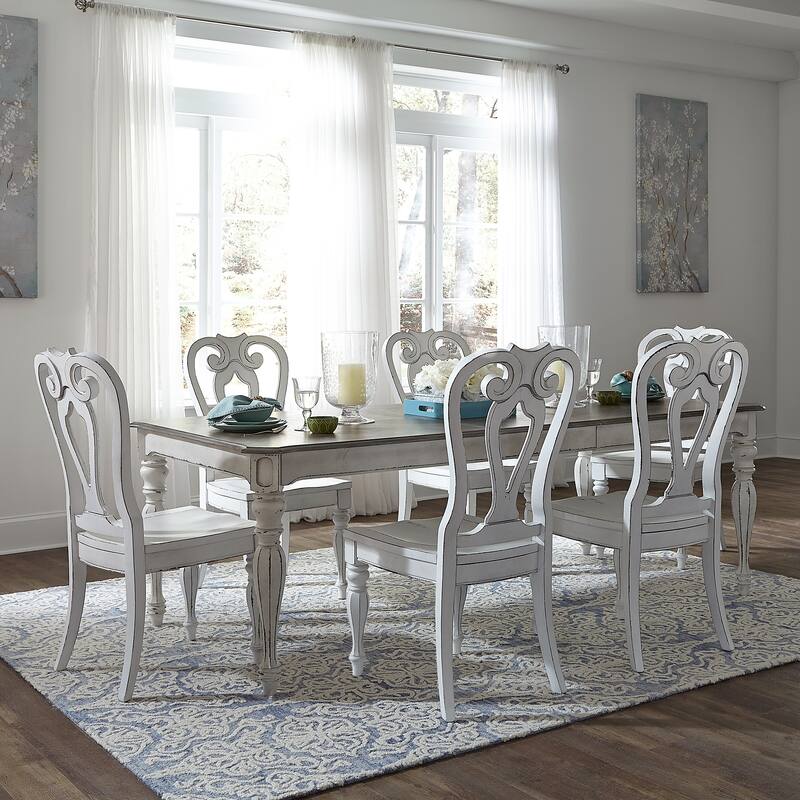 Magnolia Manor Opt 7 Piece Rectangular Table Set - Antique White