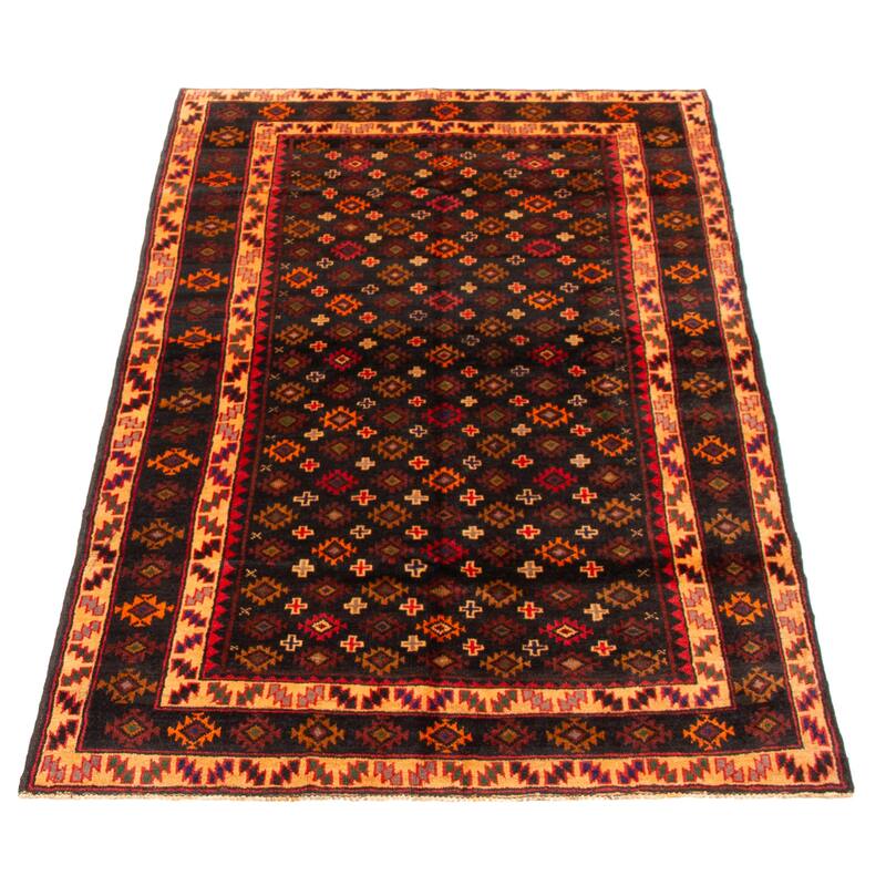 Teimani Black Rug 4'1" x 7'1" - 4'1 x 7'1